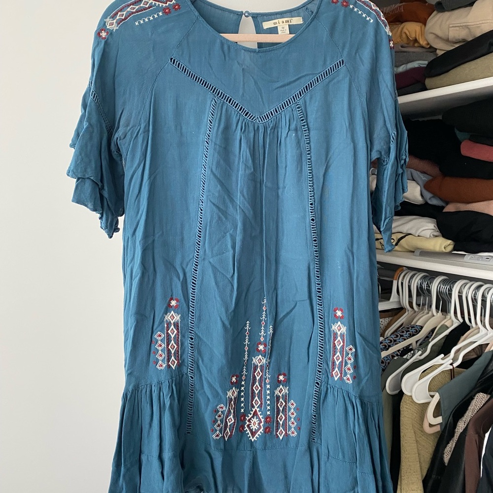 Blue boho dress